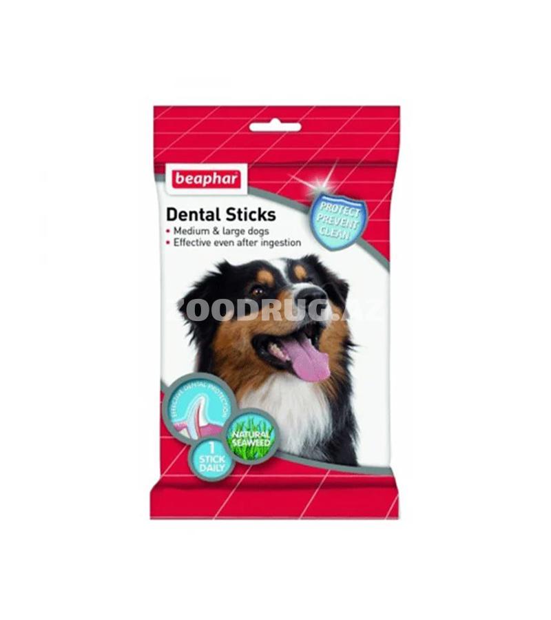 Жевательные палочки Beaphar Dental Sticks для гигиены зубов у собак средних и крупных пород.