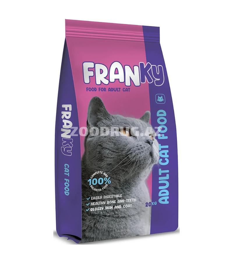 Сухой корм Franky Adult Cat Food - полноценный рацион для взрослых кошек, созданный для ежедневного питания и поддержания здоровья питомца со вкусом говядины.