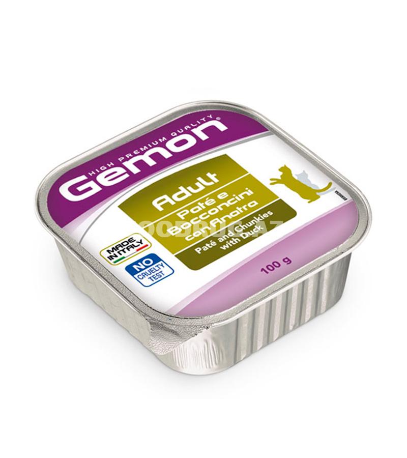 Влажный корм Gemon Adult Cat Pate Duck для взрослых кошек паштет со вкусом утки 100 гр.