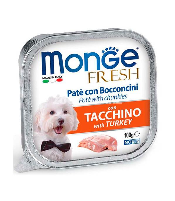 Влажный корм Monge Fresh Dog Turkey паштет для взрослых собак со вкусом индейки 100 гр.