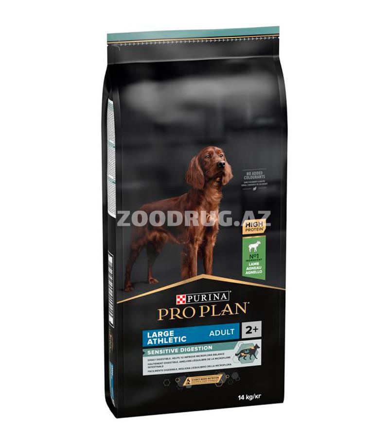 Сухой корм Purina Proplan Large Adult Athletic Sensitive Digestion Lamb c высоким содержанием протеина для взрослых собак крупных пород и чувствительным пищеварением со вкусом ягненка 14 кг.