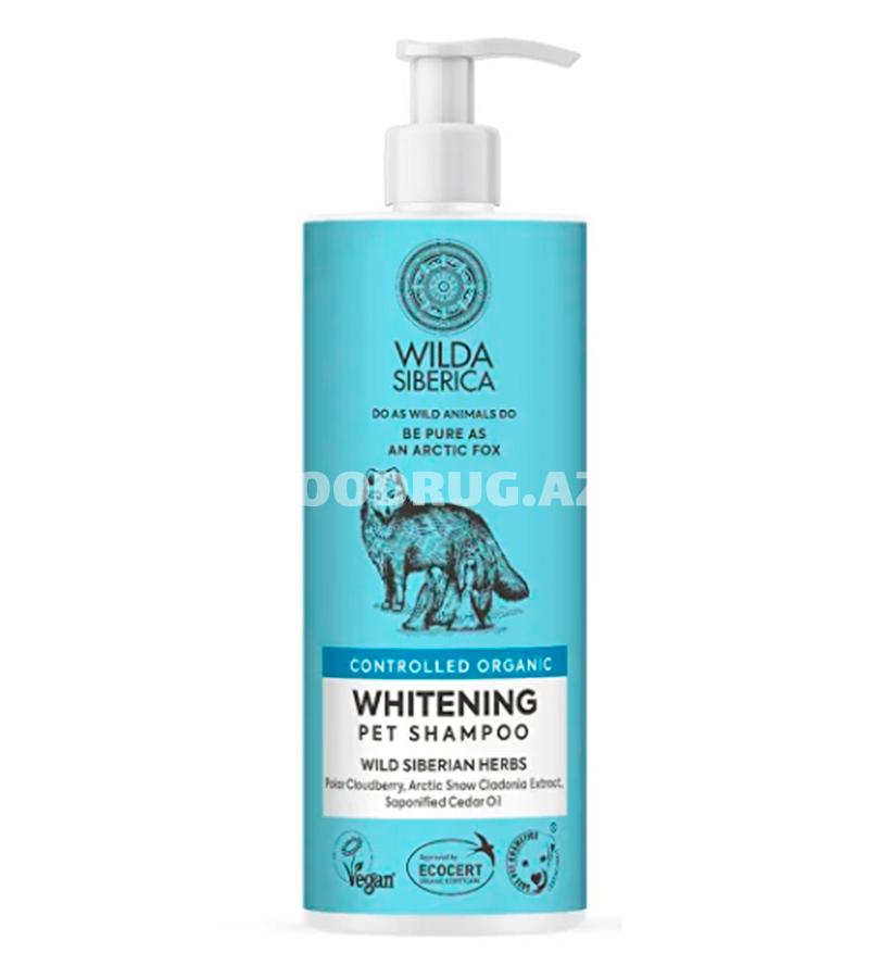 Шампунь Natura Siberica Wilda Controlled Organic Whitening Pet Shampoo для питания белоснежной шерсти у кошек и собак 1000 мл.