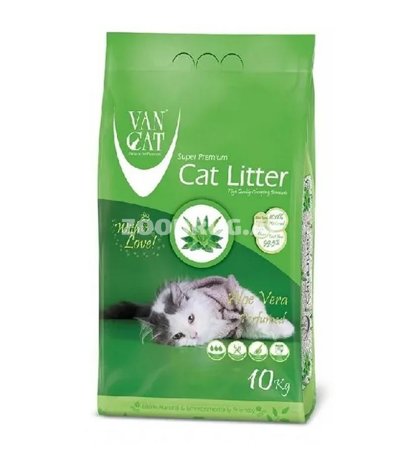 Van Cat Aloe Vera pişik tualeti üçün tökmə, aloe vera aromalı komkumlanan bentonit tökmə