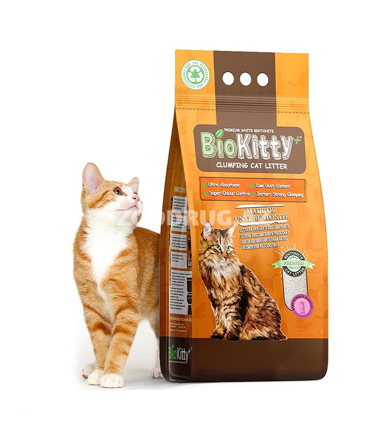 Наполнитель для кошачьего туалета BioKitty+ (бентонитовый, комкующийся)с ароматом детской присыпки 5л #080247