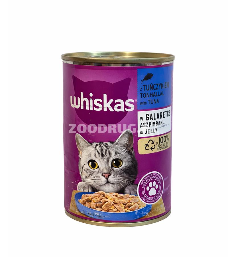 Whiskas ton balığı ilə jelidə — pişiklər üçün yaş yem (konserv)