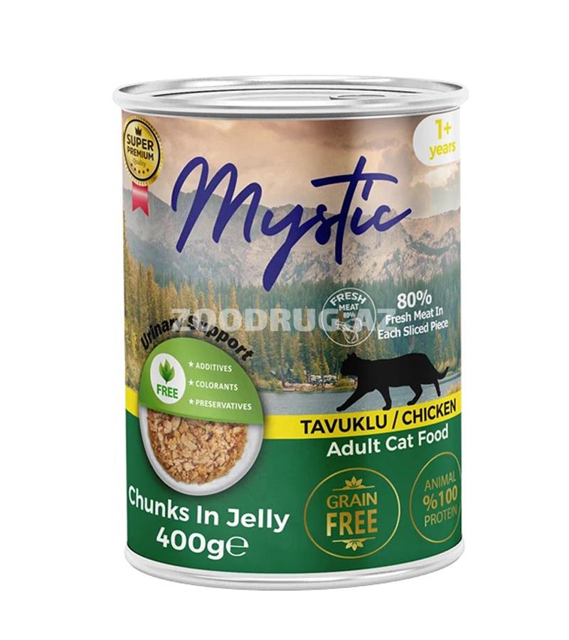 Mystic Консервы для взрослых кошек в желе с курицей 400гр