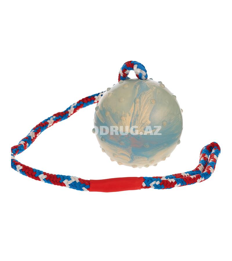 Ferplast it oyuncağı — möhkəm kəndirdə rezin top