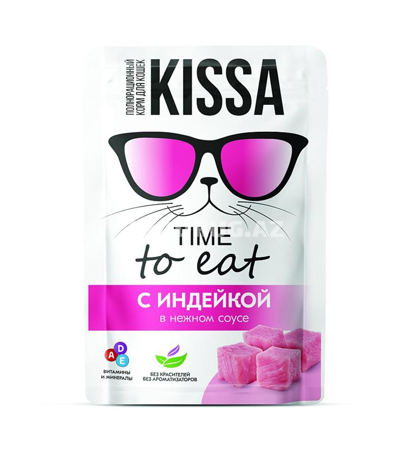 Kissa Paw yaşıl yem pişikləri üçün (sousda hinduşka) 75 qr.