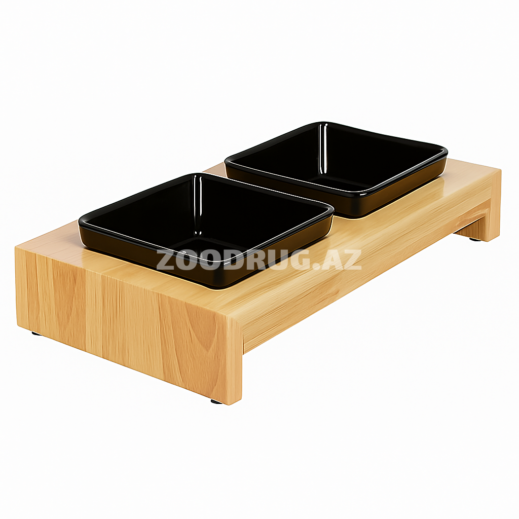 Двойная миска на подставке Trixie 24820 для кормления кошек и мелких собак 2x0.2L