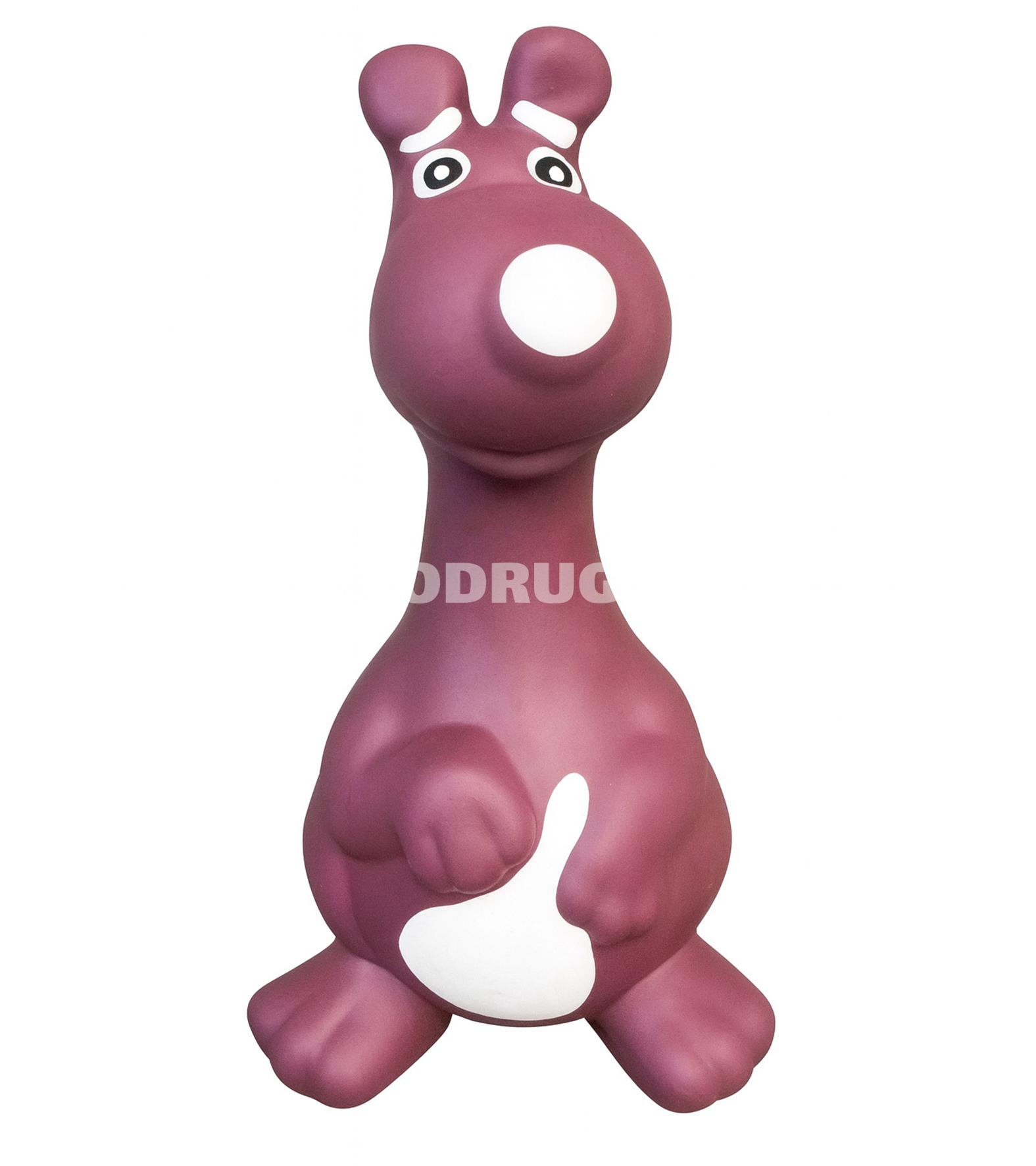 Nunbell #0081 Pet Latex Toys – kenquru formalı it oyuncağı (rəng: tünd qırmızı və ağ).