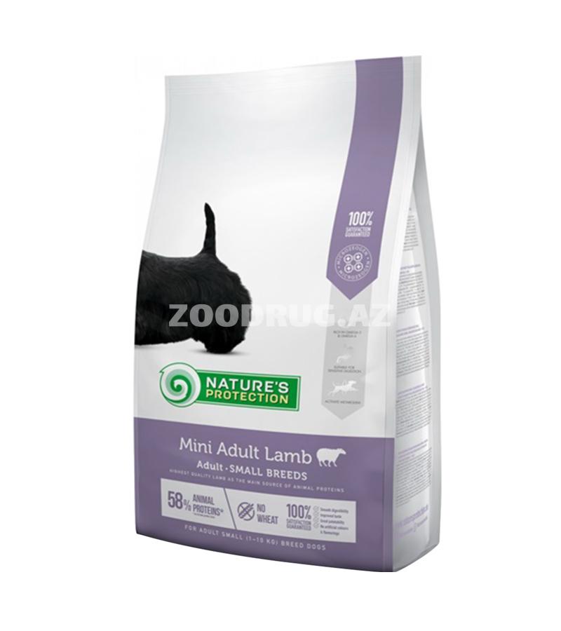 Nature's Protection Dog Mini Adult Lamb – çəkisi 1–10 kq olan xırda cins böyüklər üçün quzu ətindən hazırlanmış tam rasionlu quru yem