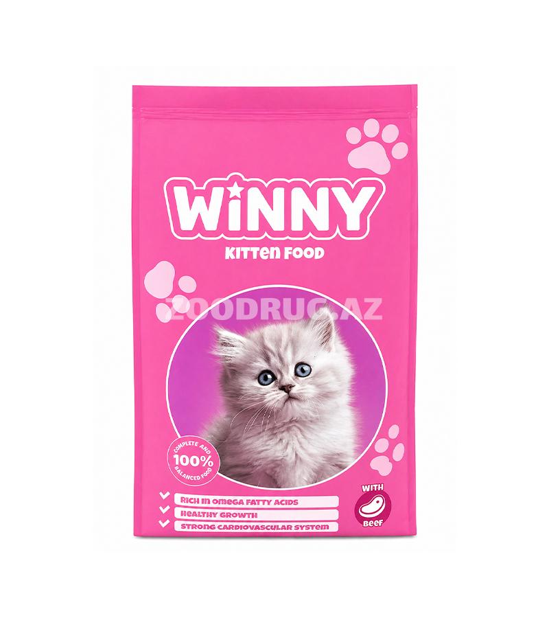 Сухой корм Winny Kitten Food с говядиной - сбалансированный рацион, специально разработанный для котят в период активного роста.
