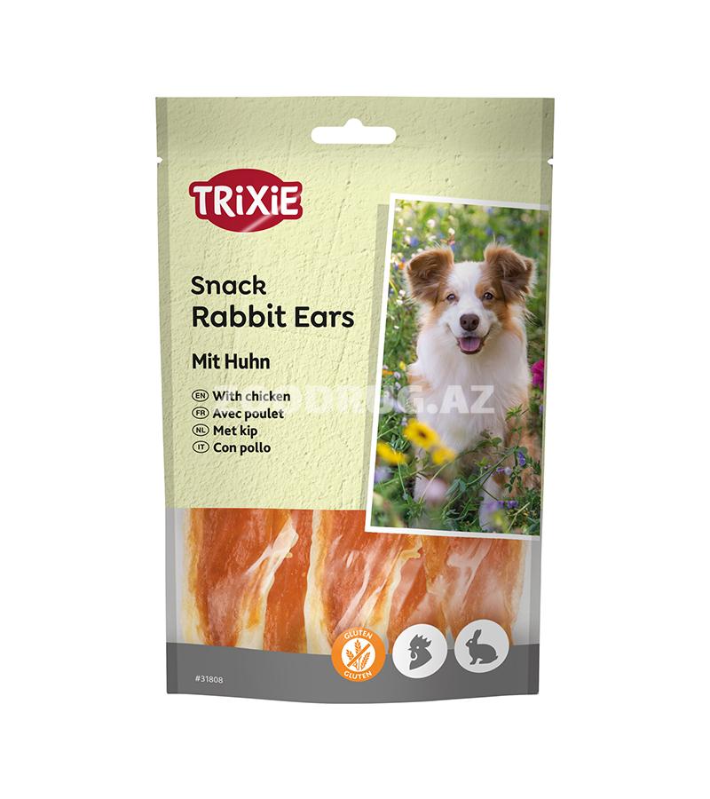 Trixie Snack Rabbit Ears mit Huhn (с курицей) — это натуральное лакомство для собак, изготовленное из кроличьих ушей с добавлением куриного мяса 80г 31808
