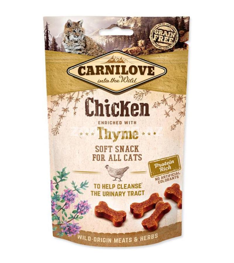 Carnilove Cat Soft Snack Taxılsız, toyuq və kəklikotu ilə yarı nəm təam, böyüklər üçün pişiklərdə 50 q.