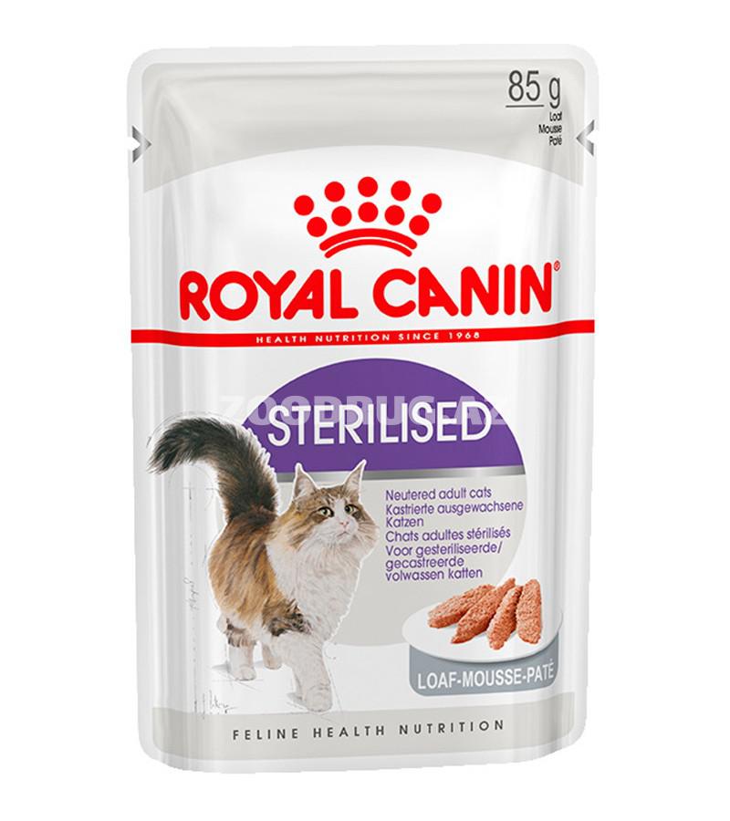 Nəm yem ROYAL CANIN STERILIZED yetkin qısırlaşdırılmış pişiklər üçün paştet toyuq dadi ilə 85 qr.