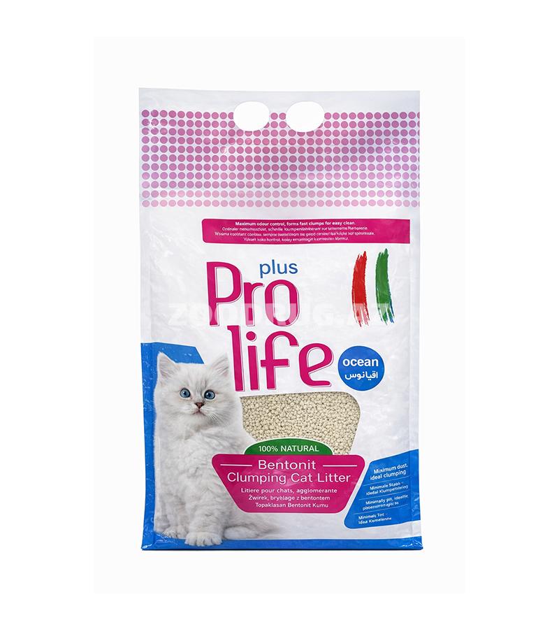 Наполнитель для кошачьего туалета Pro Life Plus Bentonite Clumping Cat Litter бентонитовый,  комкующийся с ароматом Ocean. 