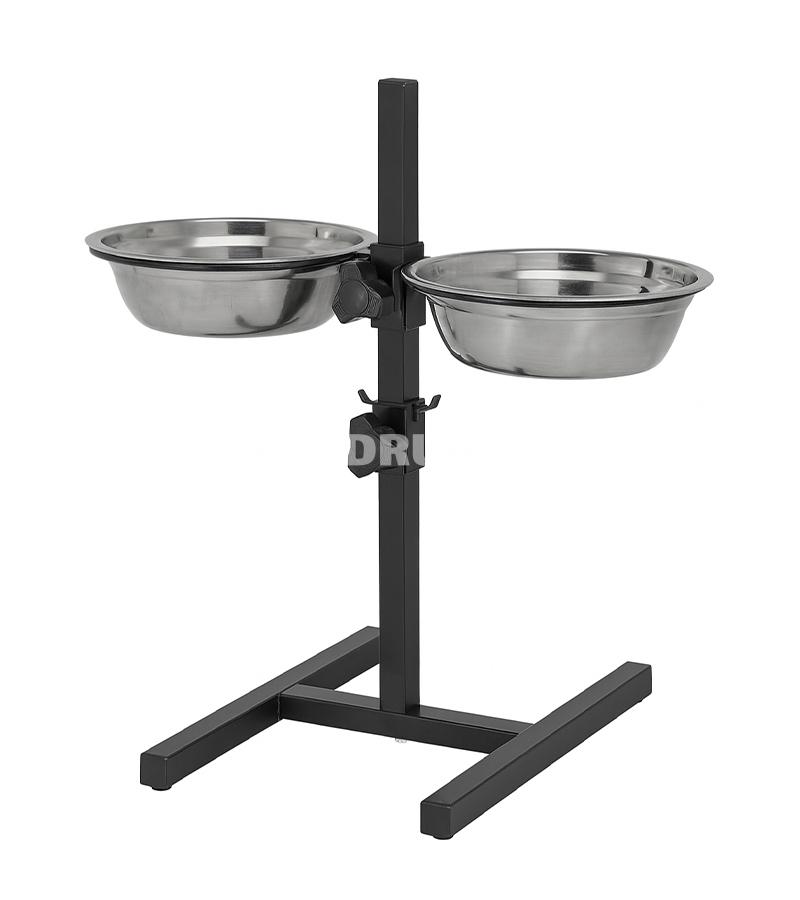 Nunbell 0058 — itlər üçün hündürlüyü tənzimlənən ikiqablı metal yemək dayağı