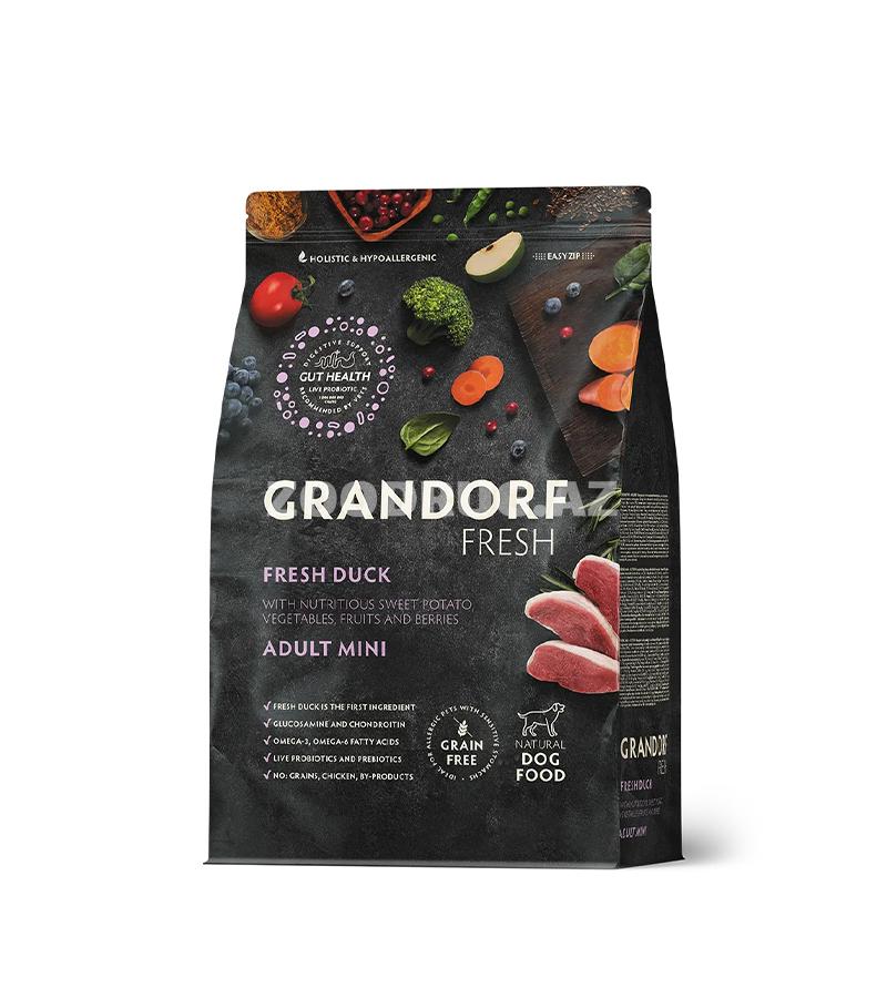 Сухой корм Grandorf Fresh Holistiс Hypoallergenic Dog Adult Mini Fresh Duck беззерновой для взрослых собак маленьких пород, со вкусом утки.