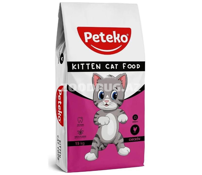 Quru yem Peteko Kitten Cat Food balalar üçün toyuq dadlı 15 kq