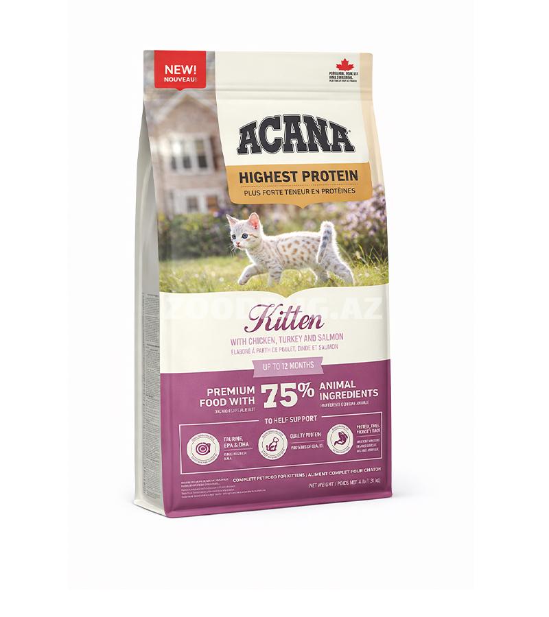 Сухой корм Acana Cat Kitten Holistic Hypoallergenic полнорационное питание со вкусом курицы,индейки и лосося для котят #723255