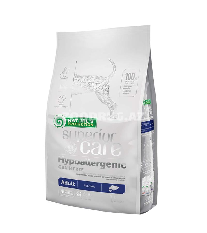 Сухой корм Nature's Protection Superior Care Hypoallergenic Grain Free Adult All Breeds  гипоаллергенный беззерновой сухой корм с лососем для взрослых собак всех пород с чувствительным пищев