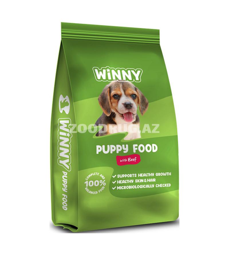Сухой корм Winny Puppy Food с говядиной - полноценный рацион для щенков, разработанный с учётом потребностей растущего организма.