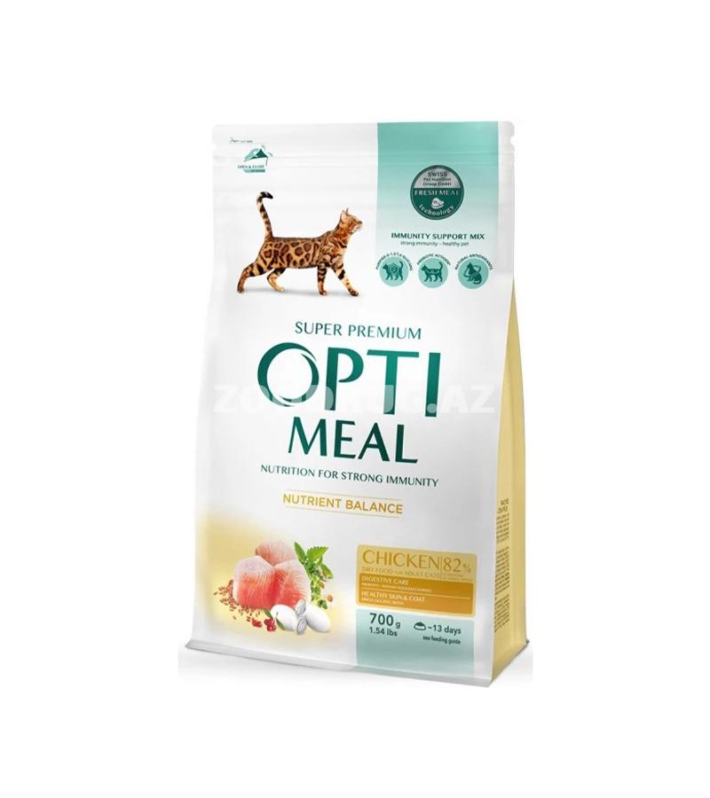 Сухой корм OptiMeal Chicken-суперпремиальный рацион для кошек со вкусом курицы..