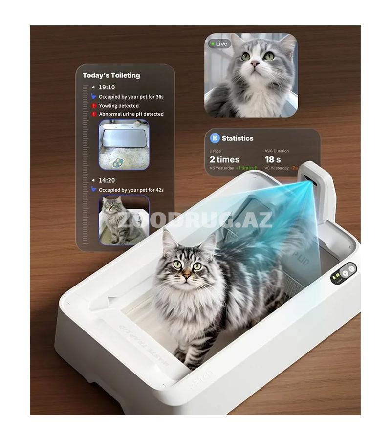 Умный самоочищающийся туалет PETKIT PuraBox Crystal DUO с AI-камерой