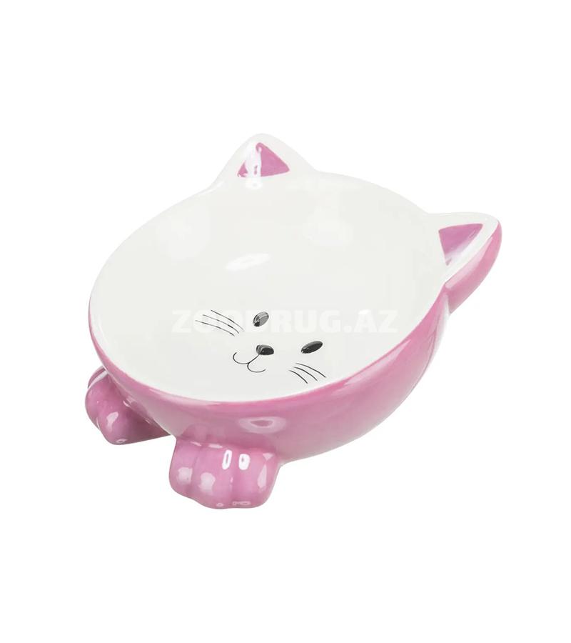 Trixie keramika pişikbalığı üzü formalı qab — stil, rahatlıq və xoş əhval