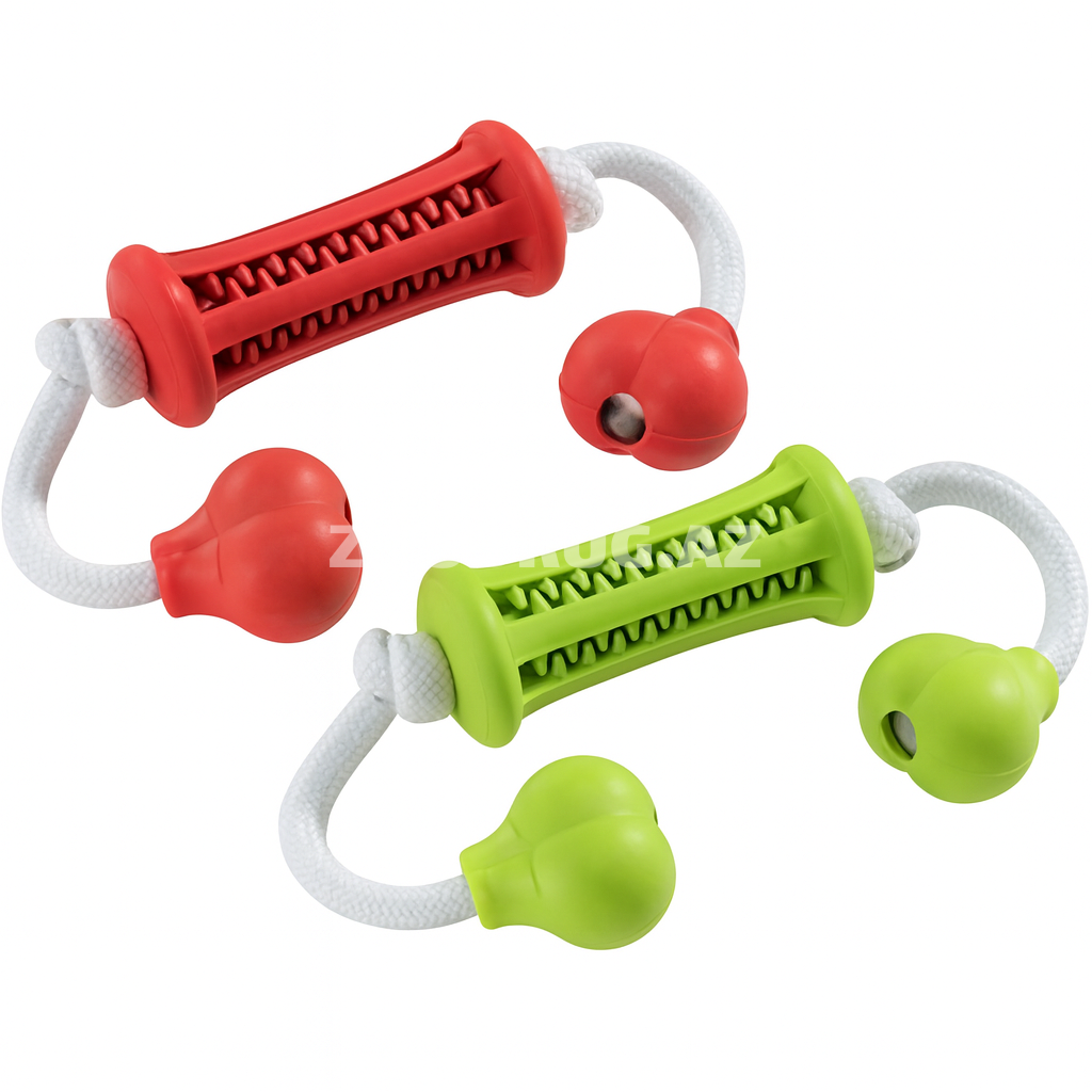 Ferplast it oyuncağı — kəndir və rezin silindr ilə