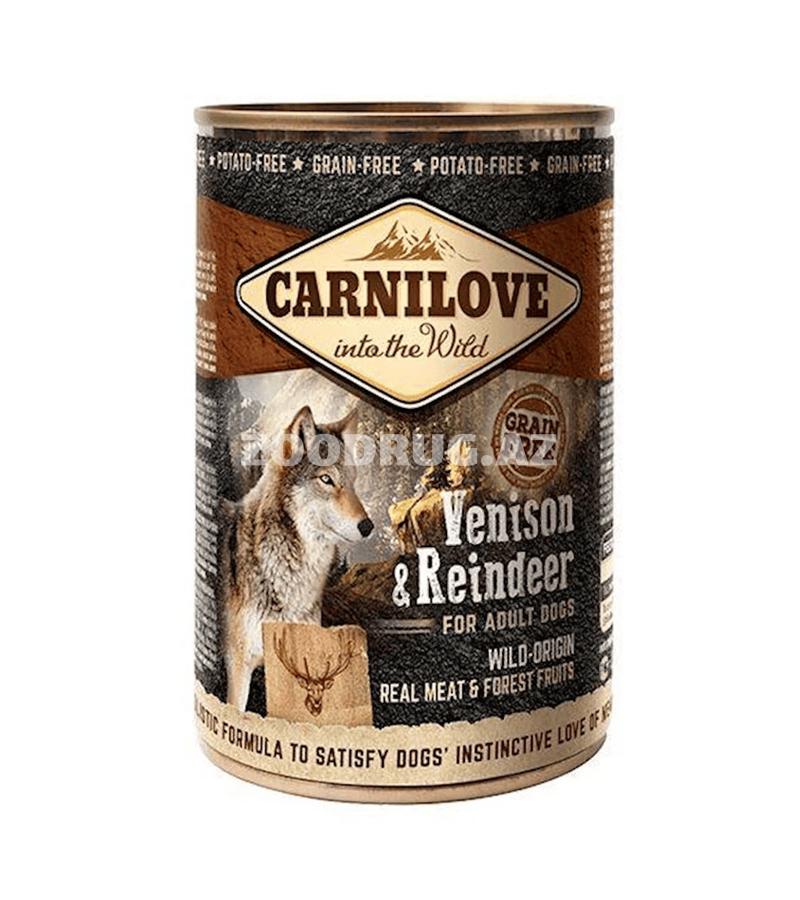 Carnilove Dog Grain Free Adult yaş yem, vəhşi maral ətli, 400 qr.