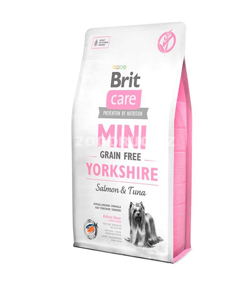 Brit Care Mini Grain Free Yorkshire quru yem, hipoallergen, dənliyyatsız, qoyun və tuna əti əsaslı, Yorkşir terrier cinsi itlər üçün.
