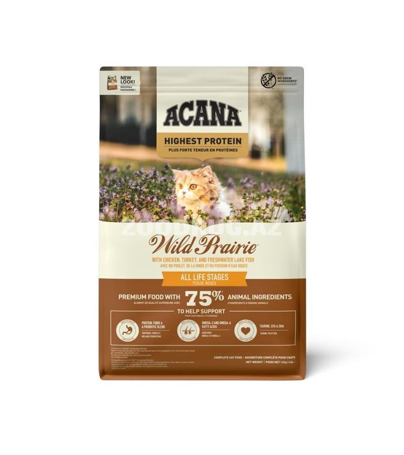 Toyuq, hinduşka və balıq dadlı Acana Wild Prairie Cat quru pişik yemi, #714574