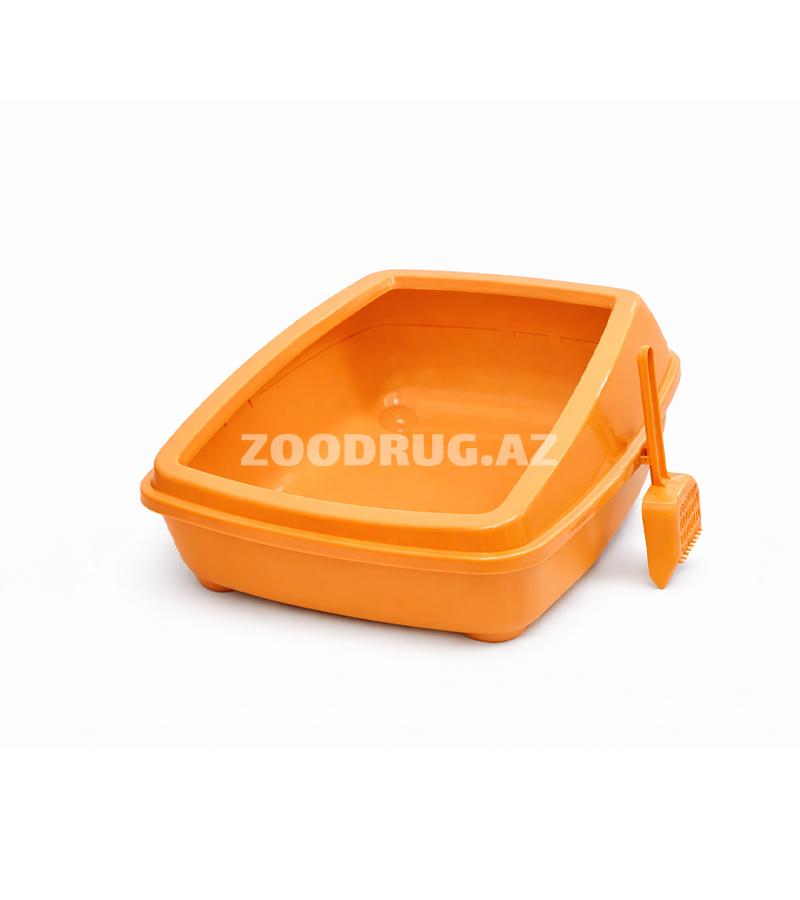 Туалет для кошек Mio с бортиком и лопаткой 50x37см.#8902