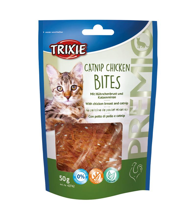Лакомство Trixie Catnip Chicken Bites с курицей и кошачьей мятой для кошек - вкусное и ароматное угощение для ежедневного поощрения 50г #42742.