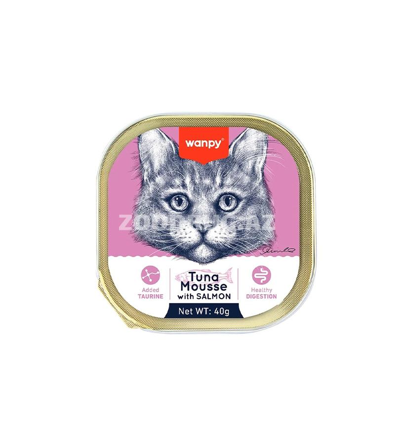 Мусс Wanpy Tuna Mousse with Salmon для кошек со вкусом лосося и тунца 40г
