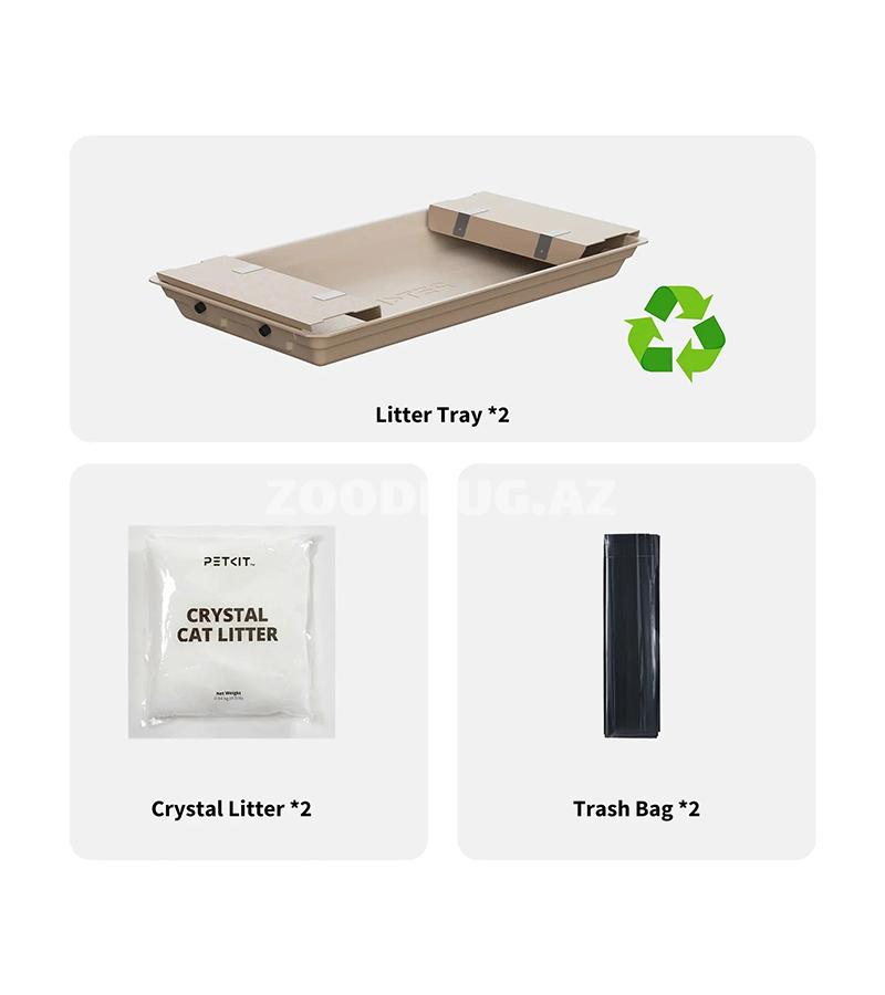 Автоматический туалет PETKIT Crystal Litter Set C01 разработанный для обеспечения максимально удобного, гигиеничного и безопасного ухода за кошачьим туалетом.