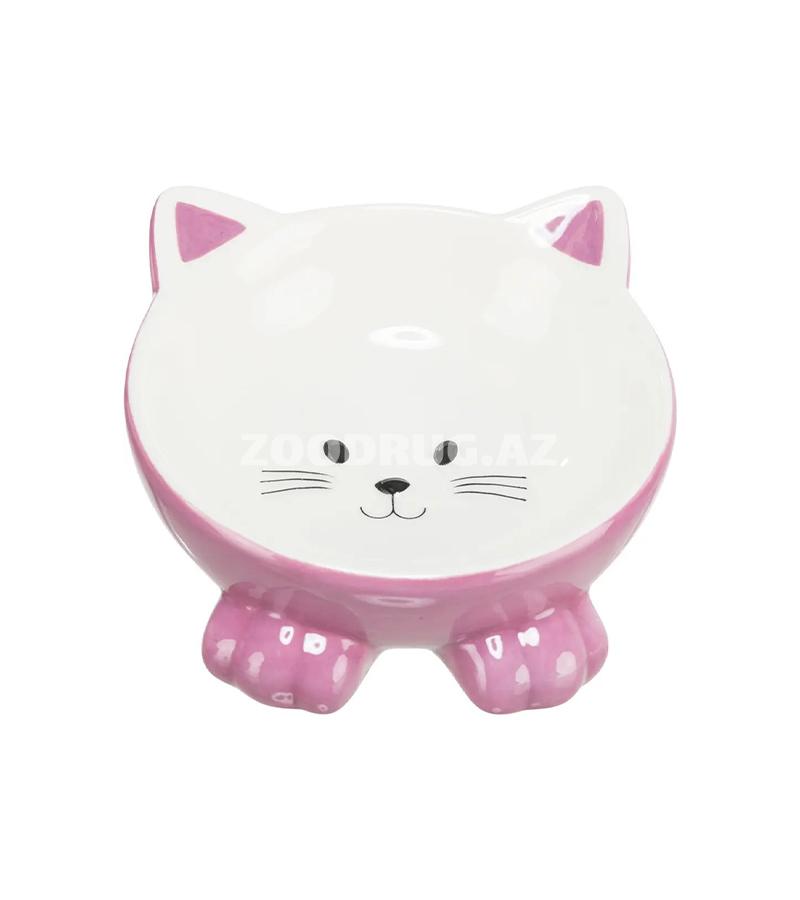 Trixie keramika pişikbalığı üzü formalı qab — stil, rahatlıq və xoş əhval