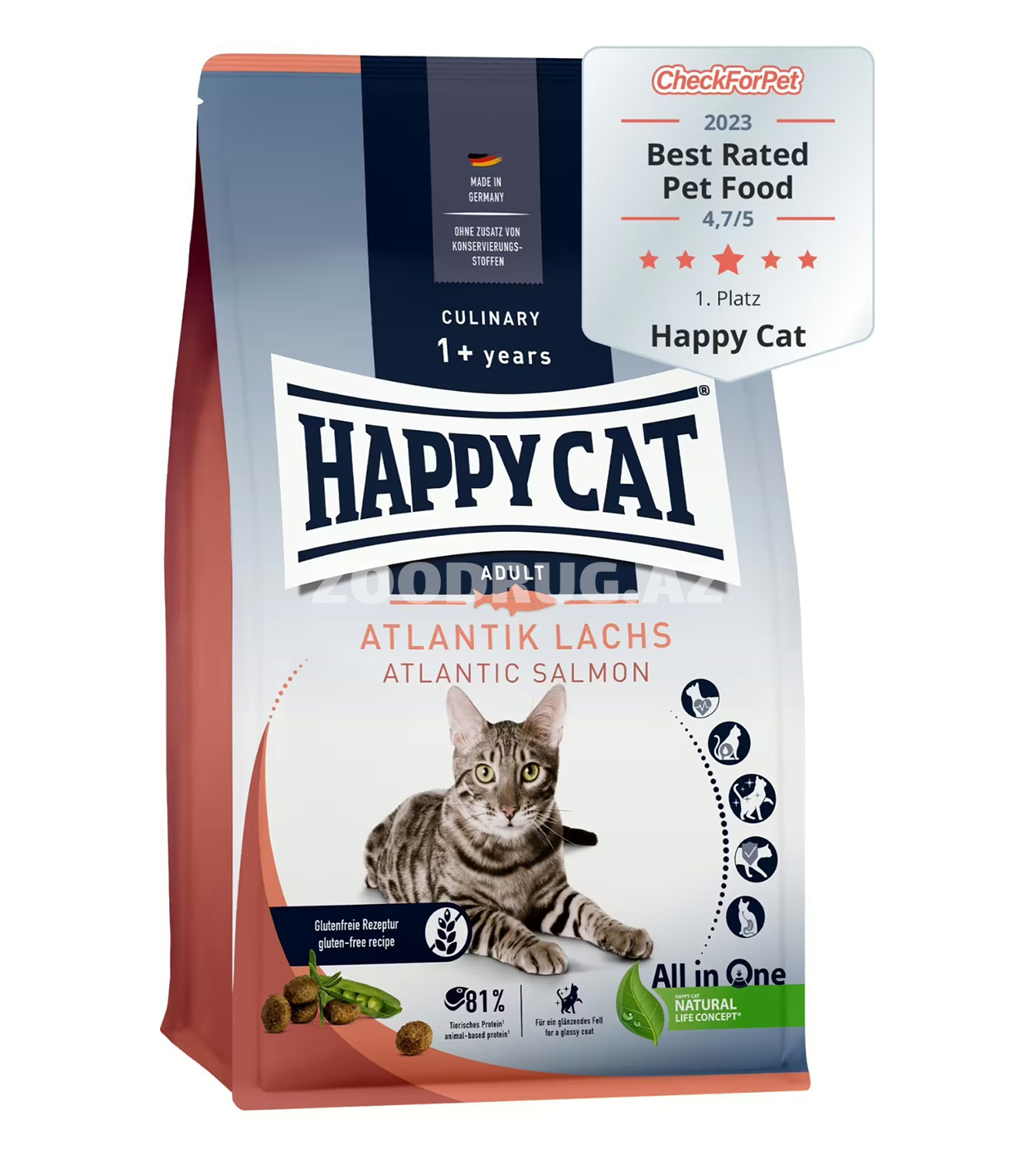 Сухой корм Happy Cat Culinary Adult Atlantik Lachs для взрослых кошек с атлантическим лососем
