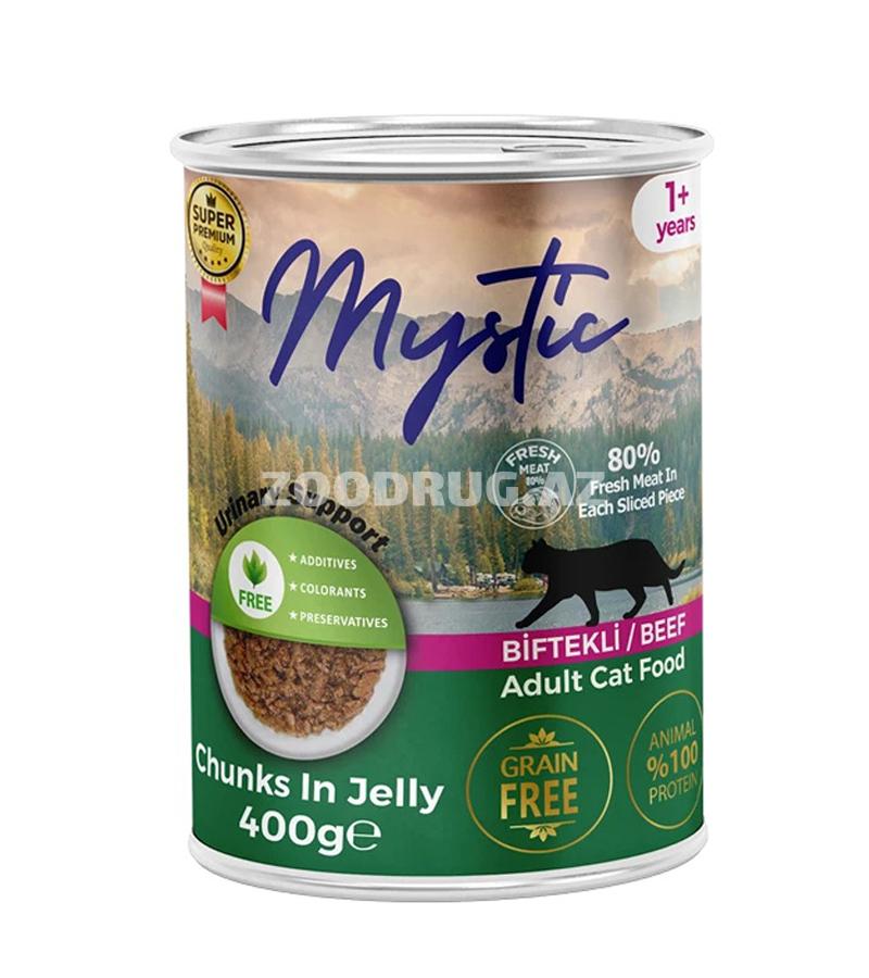 Mystic Konservlər böyük pişiklər üçün bifşteks jeleli 400qr