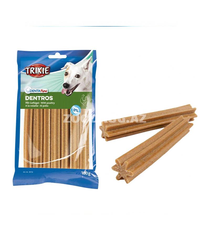 Trixie Denta Fun Dentros — это специальные жевательные палочки для собак, созданные для поддержания здоровья зубов и свежего дыхания 180 г #3173