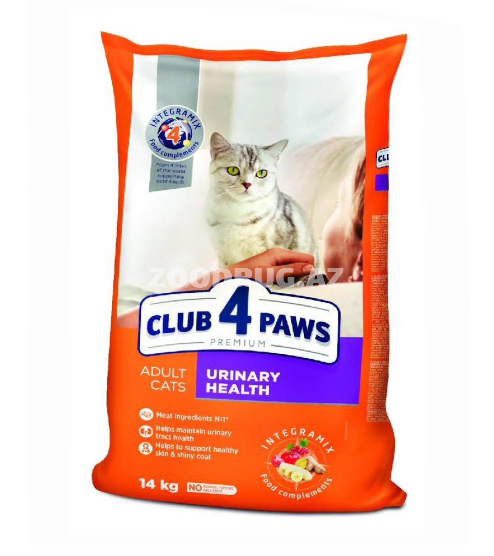 Сухой корм Club 4 Paws Premium Adult Cats Urinary Health с мясом для взрослых кошек, 14 кг