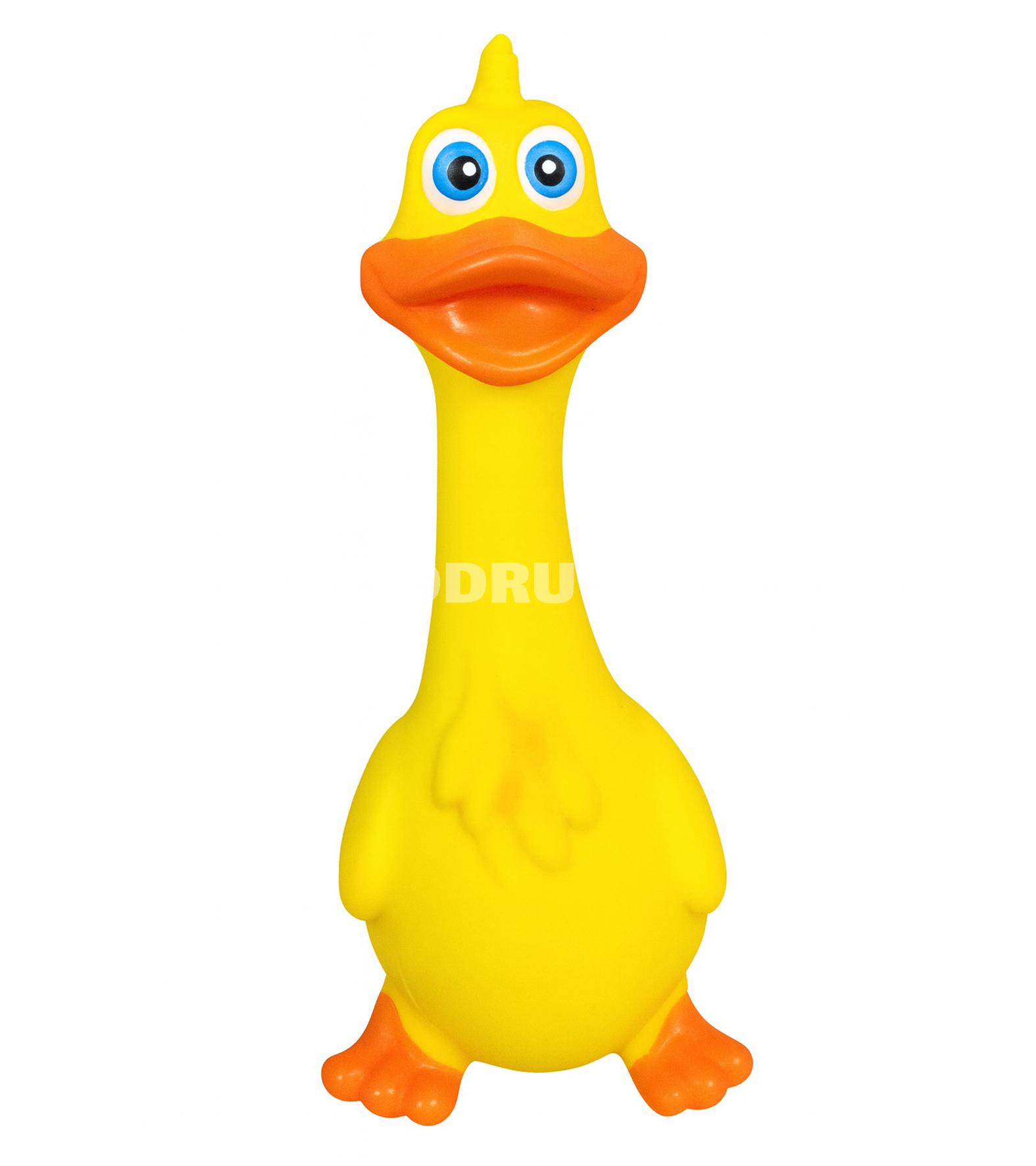 Игрушка Nunbell #0083 Pet Latex Toys утка для собак. Цвет: жёлтый с оранжевым.