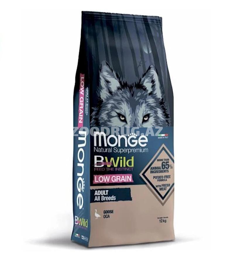 Сухой корм Monge BWild Low Grain Adult Goose-полноценный рацион с низким содержанием злаков для взрослых собак всех пород со вкусом гуси