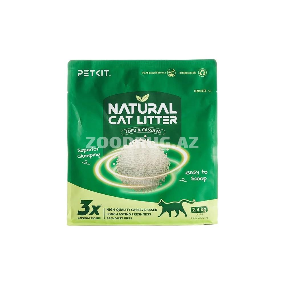 Натуральный комкующийся наполнитель PETKIT Natural Cat Litter Tofu & Cassava премиум-класса для кошачьего туалета