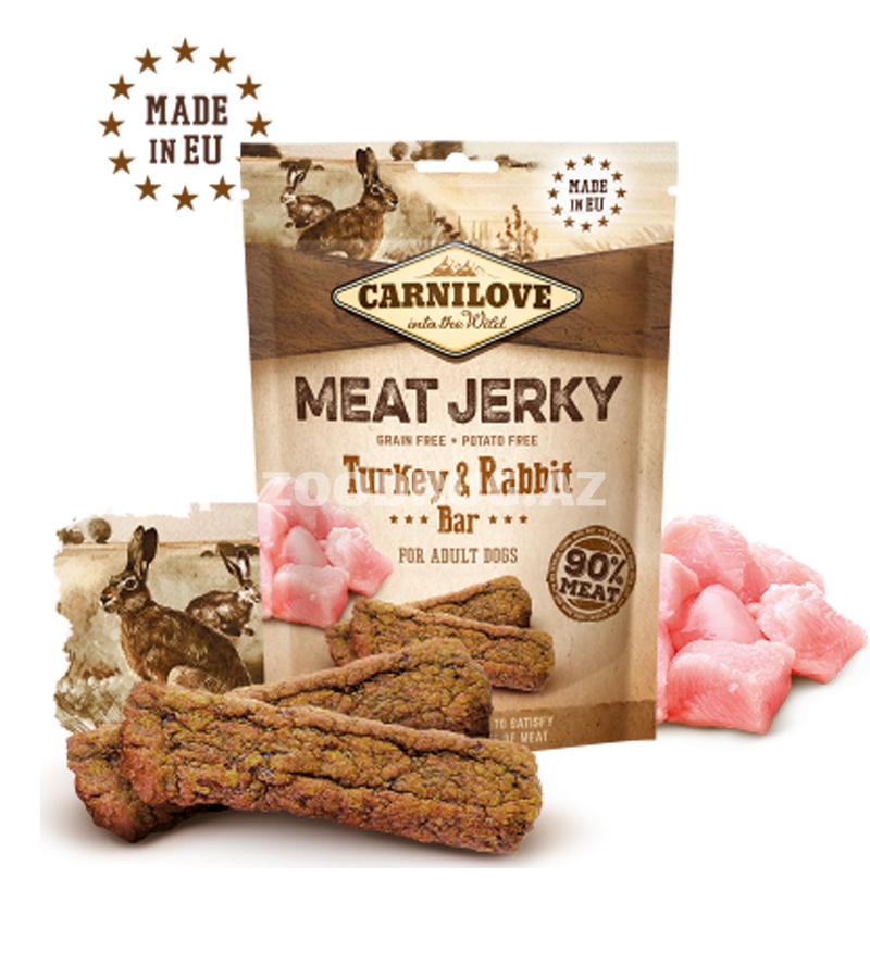 Carnilove Dog Jerky Turkey & Rabbit Bar Təzə hinduşka və dovşan ətindən hazırlanmış quru ət təamı – hinduşka və dovşan ətindən hazırlanmış zülallı çubuq 100 q.