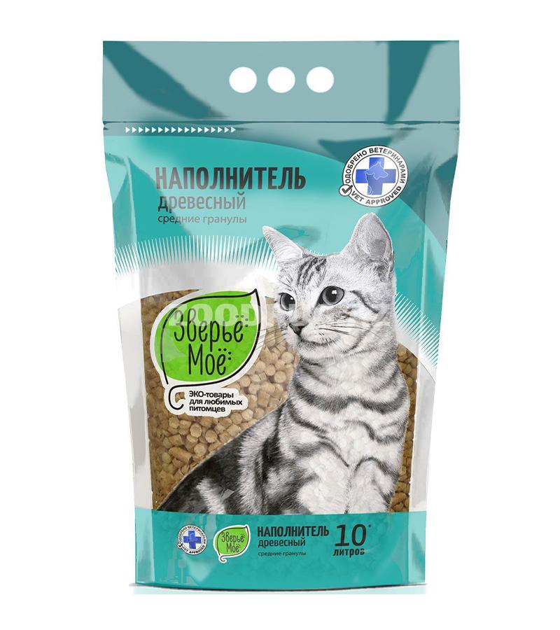 Zveryo Moe ağac doldurucusu, orta qranullar — pişik tualeti və xırda ev heyvanları üçün ekoloji və təhlükəsiz seçimdir10l