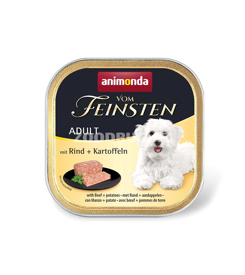 Animonda Vom Feinsten Adult – yetkin itlər üçün mal əti və kartoflu yaş yem, 150 q.