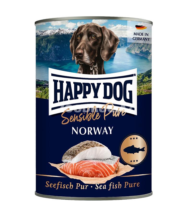 Happy Dog Sensible Pure Norway Sea Fish Pure – dəniz balığından hazırlanmış itlər üçün yaş yem, 400 q