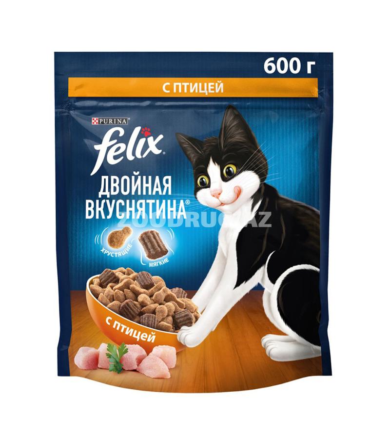 Purina Felix “İkiqat Ləzzət” quş əti dadlı quru yem, 600 q